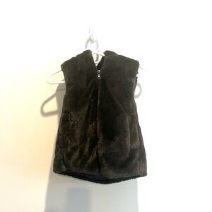 NWT Zara Girl’s Faux Fur Vest w/ Hood